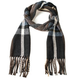 Alpine Swiss Mens Scarf Soft Knit Winter Scarves Plaid Striped or Solid Neck – Black Blue