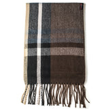 Alpine Swiss Mens Scarf Soft Knit Winter Scarves Plaid Striped or Solid Neck – Black Blue