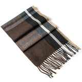 Alpine Swiss Mens Scarf Soft Knit Winter Scarves Plaid Striped or Solid Neck – Black Blue