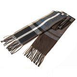 Alpine Swiss Mens Scarf Soft Knit Winter Scarves Plaid Striped or Solid Neck – Black Blue