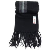 Alpine Swiss Mens Scarf Soft Knit Winter Scarves Plaid Striped or Solid Neck – Black Stripe