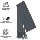 Alpine Swiss Mens Scarf Soft Knit Winter Scarves Plaid Striped or Solid Neck – Solid Gray