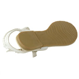 Alpine Swiss Womens Gladiator Sandals Braided T-Strap Slingback Roman Flats – White