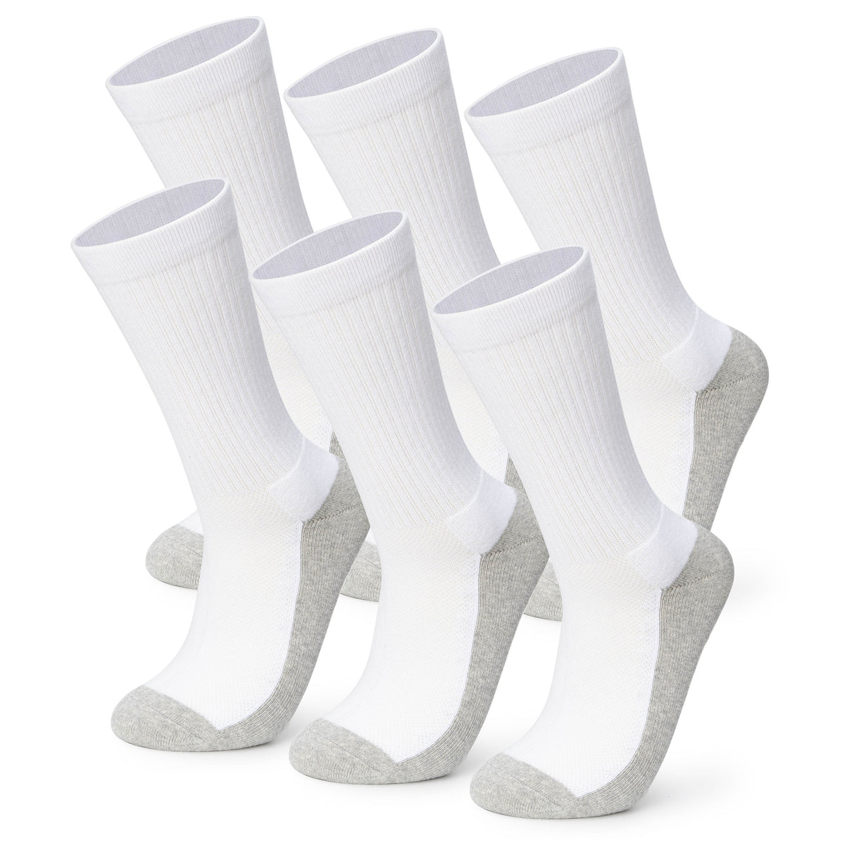 Alpine Swiss Mens 3 Pack Crew Socks Cotton Athletic Performance Socks Size 6-12 – 3 Pack White