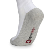 Alpine Swiss Mens 3 Pack Crew Socks Cotton Athletic Performance Socks Size 6-12 – 3 Pack White