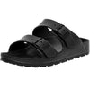 Alpine Swiss Mens Double Strap EVA Slide Sandals Sole Flat Casual Comfort Shoes – Black