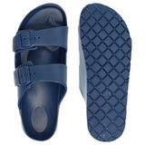 Alpine Swiss Mens Double Strap EVA Slide Sandals Sole Flat Casual Comfort Shoes – Blue