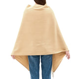 Alpine Swiss Womens Shawl Evening Wrap Pashmina Large Scarf Fringe Cape Poncho – Beige