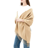 Alpine Swiss Womens Shawl Evening Wrap Pashmina Large Scarf Fringe Cape Poncho – Beige