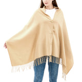 Alpine Swiss Womens Shawl Evening Wrap Pashmina Large Scarf Fringe Cape Poncho – Beige