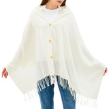 Alpine Swiss Womens Shawl Evening Wrap Pashmina Large Scarf Fringe Cape Poncho – Cream