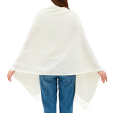 Alpine Swiss Womens Shawl Evening Wrap Pashmina Large Scarf Fringe Cape Poncho – Cream