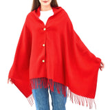 Alpine Swiss Womens Shawl Evening Wrap Pashmina Large Scarf Fringe Cape Poncho – Red
