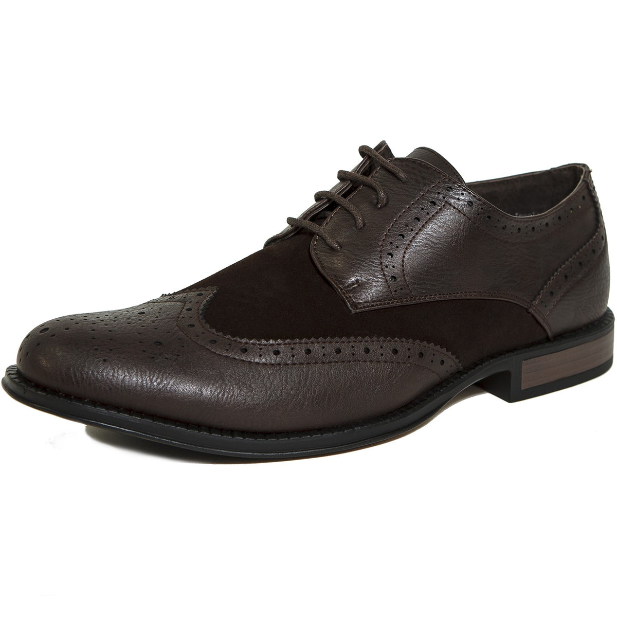 Alpine Swiss Zurich Mens Wing Tip Dress Shoes Two Tone Brogue Lace Up Oxfords – 2-Tone Brown