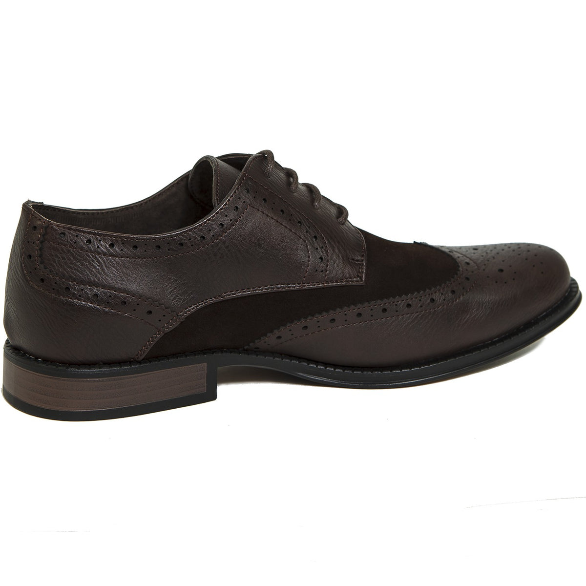 Alpine Swiss Zurich Mens Wing Tip Dress Shoes Two Tone Brogue Lace Up Oxfords – 2-Tone Brown