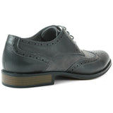 Alpine Swiss Zurich Mens Wing Tip Dress Shoes Two Tone Brogue Lace Up Oxfords – 2-Tone Gray