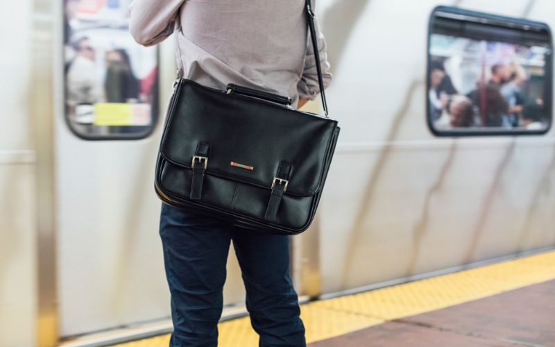 Buy Cross Tyire 14 inch Briefcase Bag | Lightweight and Durable PU Material  with Adjustable Shoulder Strap - Navy Blue at Amazon.in