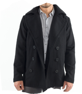 man wearing a wool pea coat
