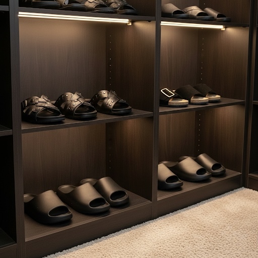 shoes stored in a closet
