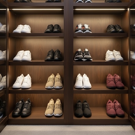 shoes stored in a closet