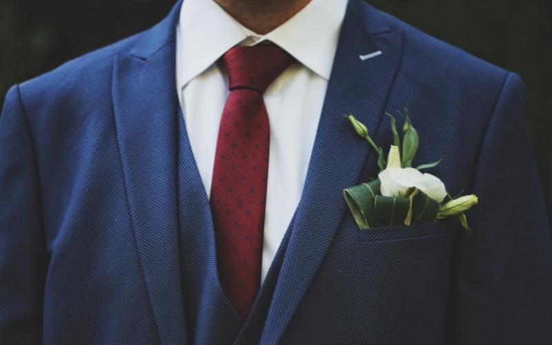 men's wedding suit & tie